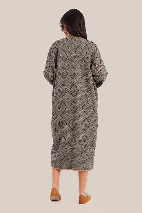 Oversized reversible quilted coat